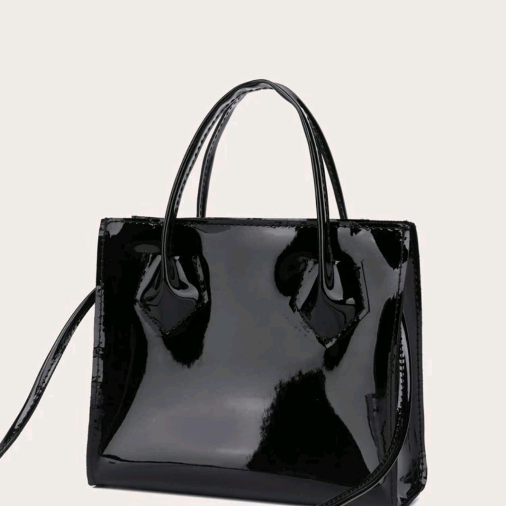 Patent Leather Satchel Bag